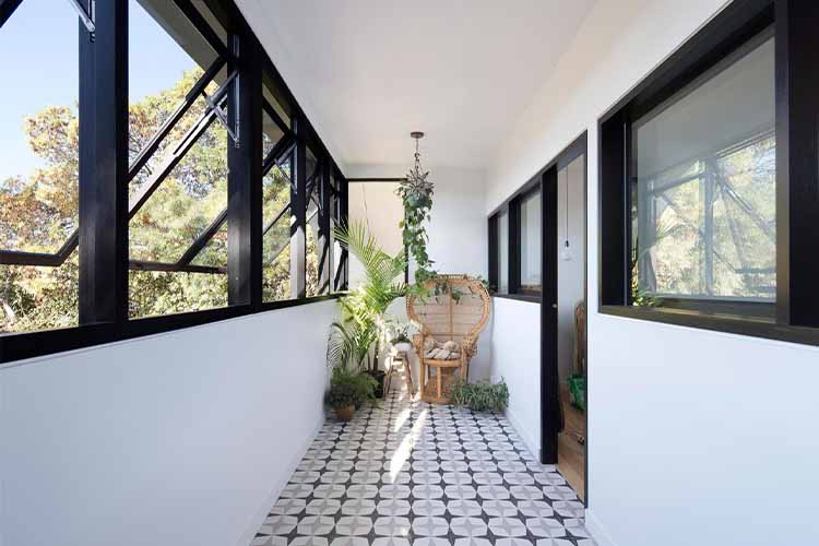 Patterned Balcony Tile Design Idea 